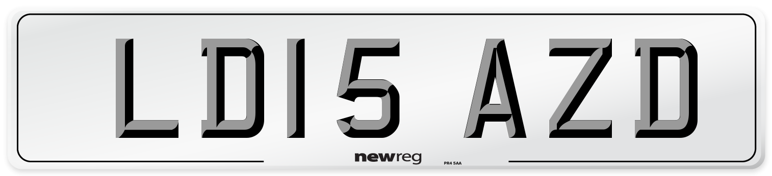 LD15 AZD Number Plate from New Reg
